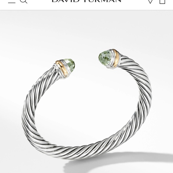 Cable Classics Bracelet in Sterling Silver with Prasiolite and 14K Yellow Gold - Picture 3 of 10